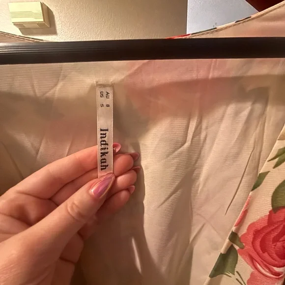 Indikah Floral Mini Dress with V-Neck - Picture 3 of 4